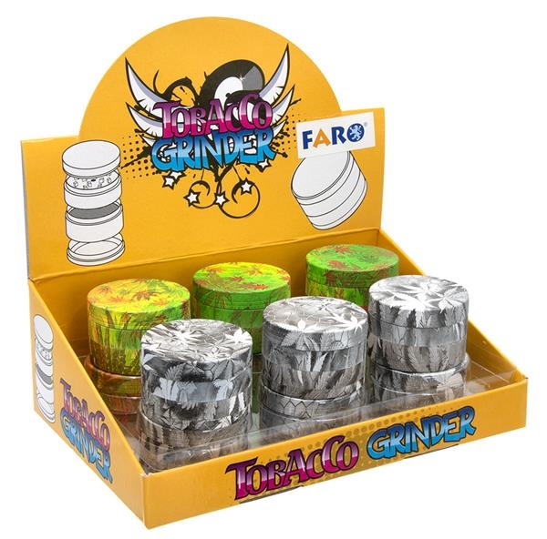 CNC Aluminium Grinder Pollinator  4-part ø 52mm 34mm hoch "FULL PRINT LEAF DESIGN"